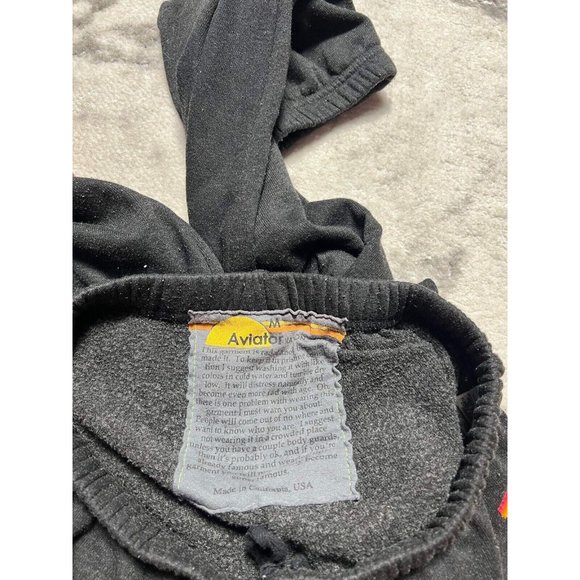 AVIATOR NATION Rainbow Stitch Sweatpants Black Grey Two Tone One Leg M Médium - Picture 7 of 8